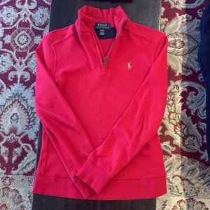 Boys Ralph Lauren Red 1/4 zip size M 10-12